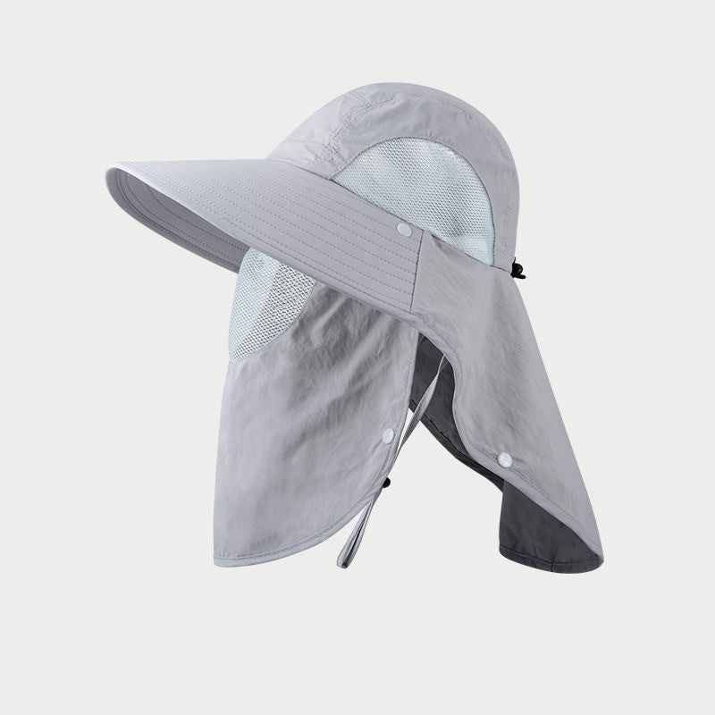 Men's Summer Wide Brim Face Covering Cape Hat