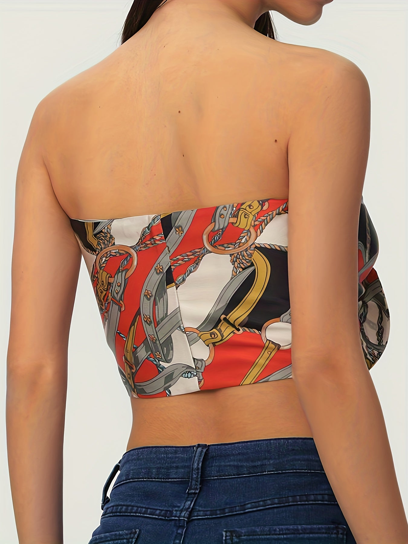 Tie Front Crop Tube Top Summer Sleeveless
