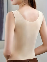 Lace Thermal Underwear V Neck Sleeveless Top Soft & Comfortable