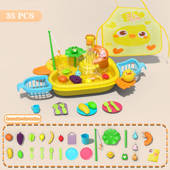 Kids' Water Play Kitchen Sink Toy with Automatic Water Circulation
