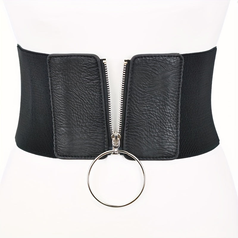 Wide Girdle Elastic Waistband Classic Dress Coat Belt