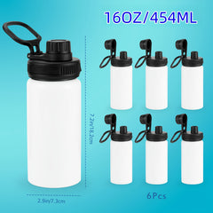 6pcs 304 Stainless Steel Water Bottle Set Leakproof Portable Water Cup
