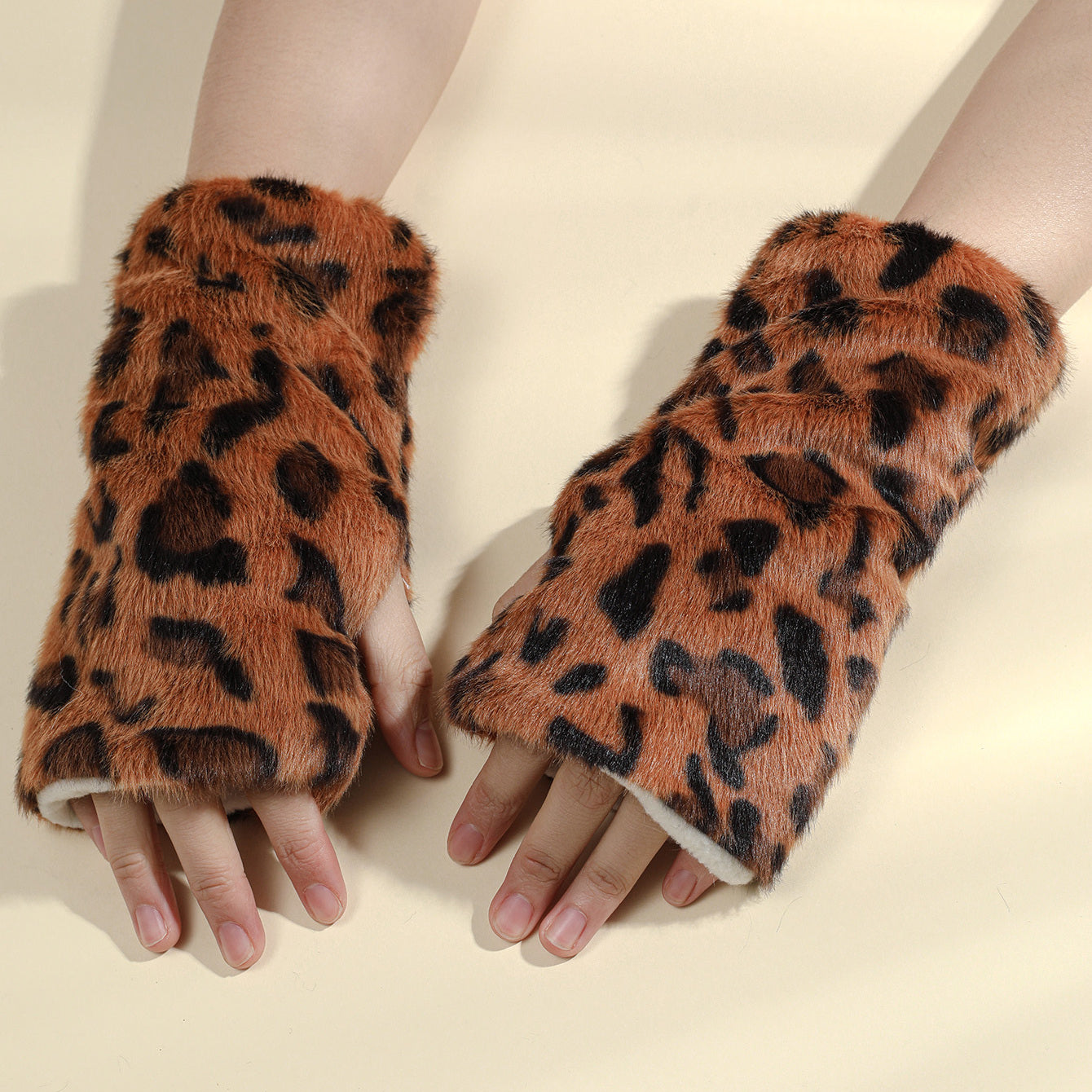 Warm Fuzzy Soft Gloves for Women Fingerless Gloves