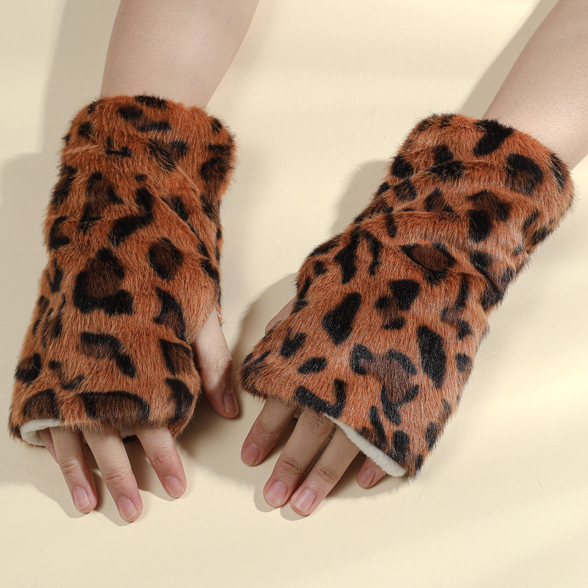 Warm Fuzzy Soft Gloves for Women Fingerless Gloves