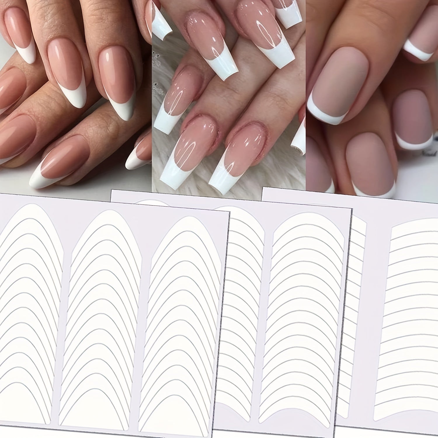 French Manicure Nail Stickers Self Adhesive Tips Guides