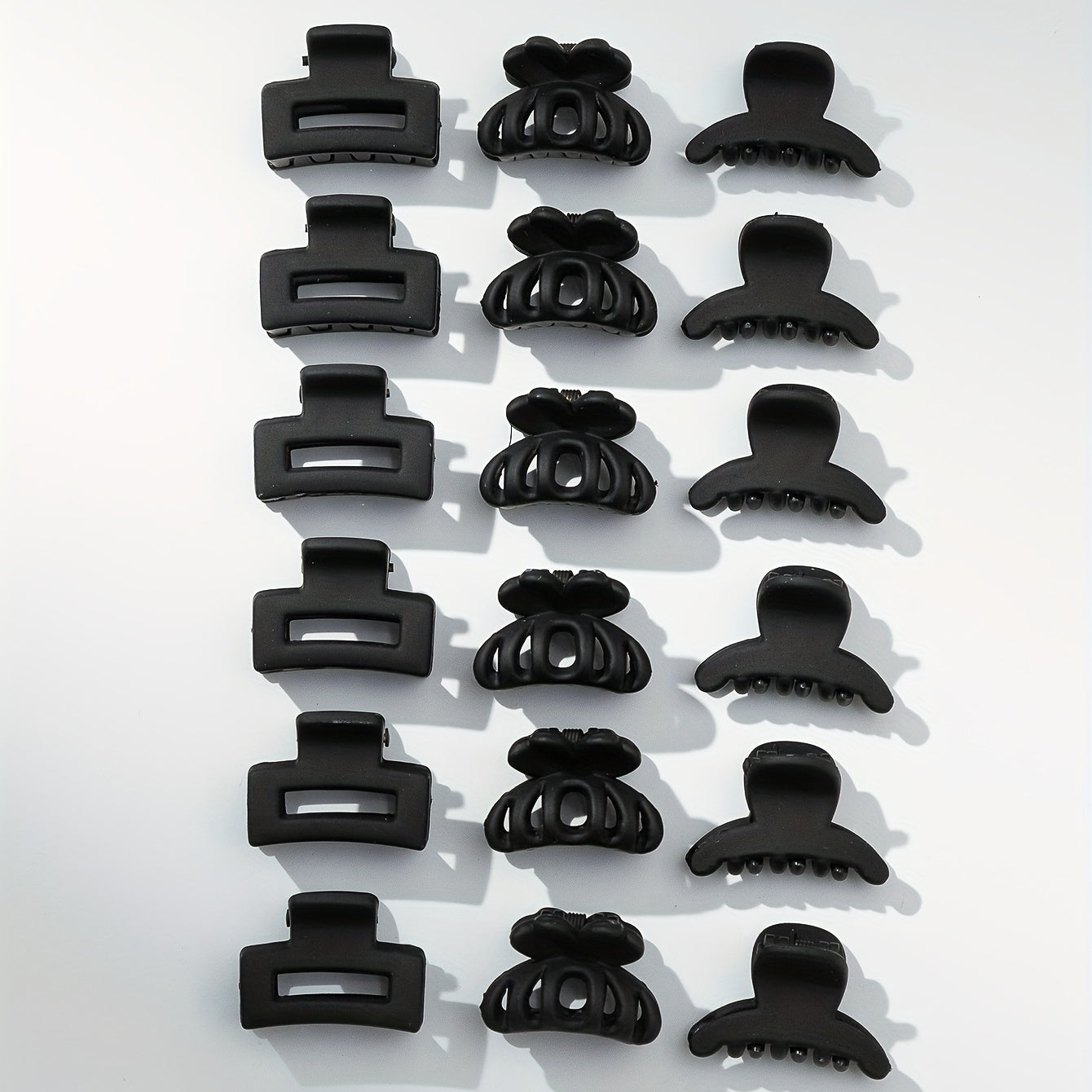18PCS Rubber Frosted Square Hair Claw Hair Clip Hair Accessory