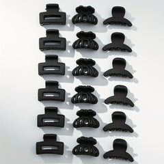 18PCS Rubber Frosted Square Hair Claw Hair Clip Hair Accessory