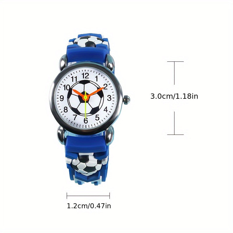 Kids' Soccer 3D Print Quartz Watch for Students