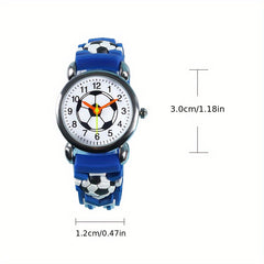 Kids' Soccer 3D Print Quartz Watch for Students