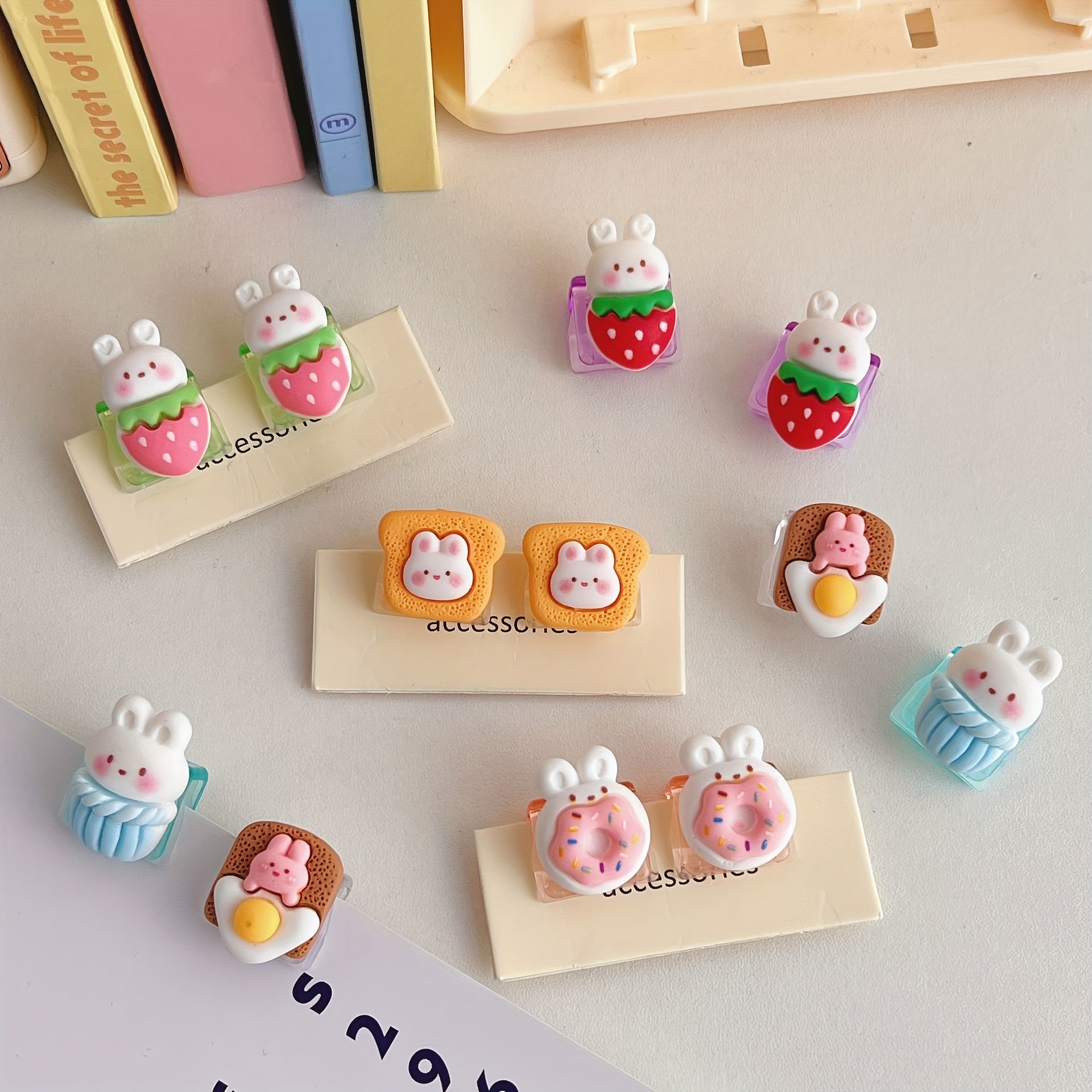 2pcs Cartoon Push Clip Student Test Paper Storage Clip Small Dovetail Clip