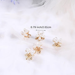 5pcs Mini Pearl Hair Clips Bangs Flower Pearl Hair Clip