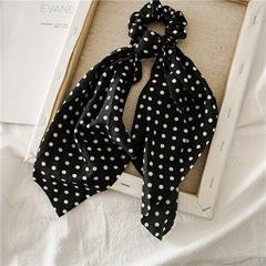 Polka Dot Bow Hair Tie Scrunchies Ponytail Holder Women