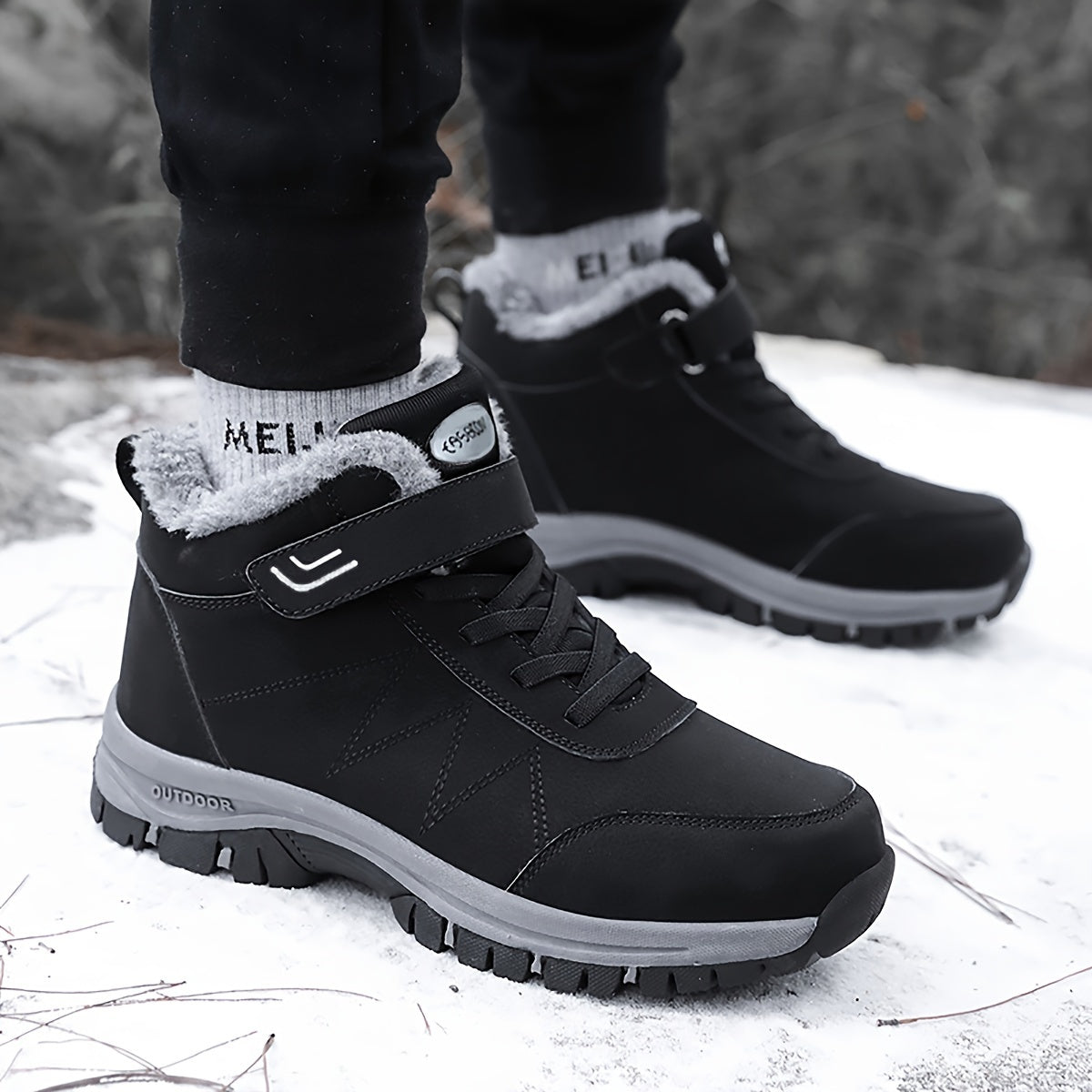 Thick Sole Non Slip Tactical Hiking Shoes Slip On Waterproof Ankle Boots