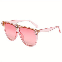 Y2K Large Jelly Sunglasses Funny Rhinestone Decorative Glasses UV400