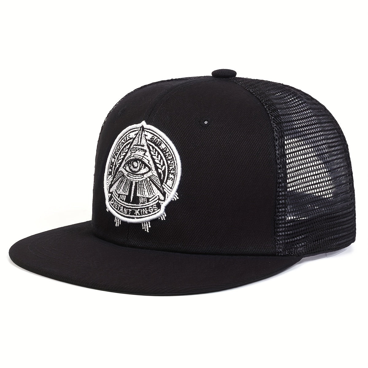 Men's Flat Brim Baseball Cap With Letter Embroidery