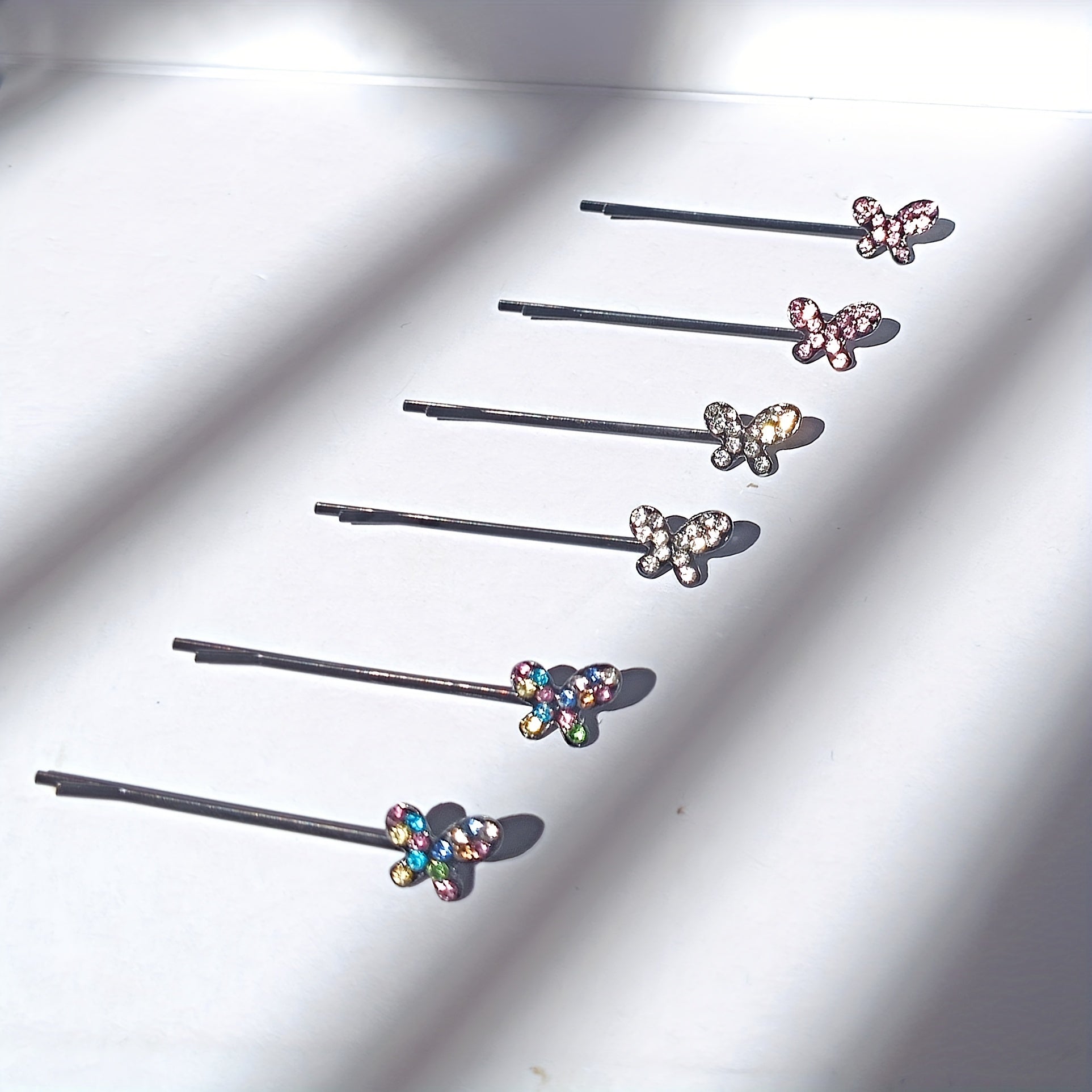 10 Pairs Rhinestone Butterfly Hair Clip Bobby Pin Hair Accessories
