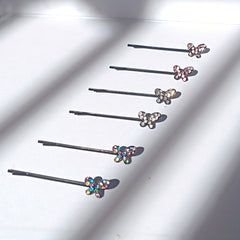 10 Pairs Rhinestone Butterfly Hair Clip Bobby Pin Hair Accessories