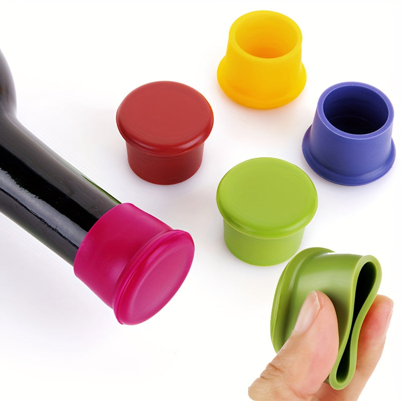 4pcs Reusable Silicone Wine Stoppers Keep Wine Fresh