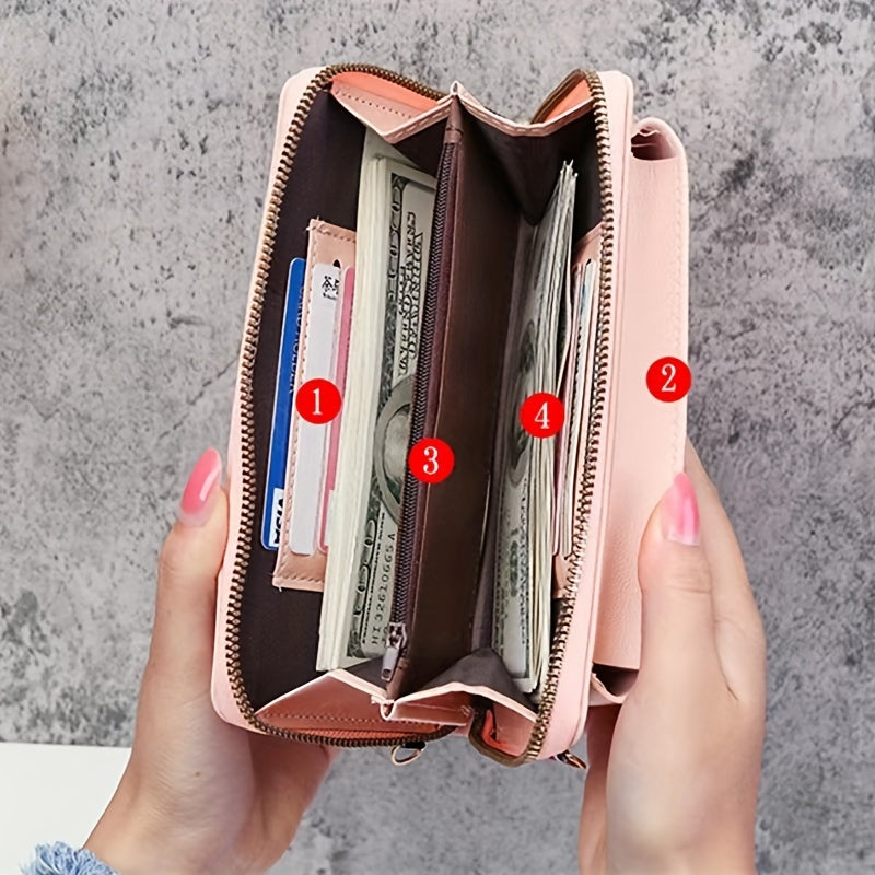 Women's Mini Crossbody Wallet Zip Clutch Purse
