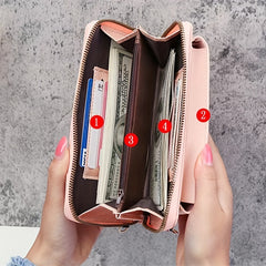 Women's Mini Crossbody Wallet Zip Clutch Purse