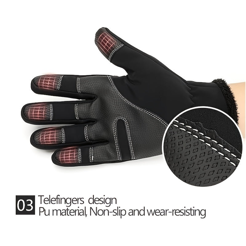 Men's Winter Gloves Touch Screen Waterproof Cycling Outdoor Sports Gloves