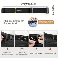No Buckle Stretch Belt For Women & Men - Set of 2