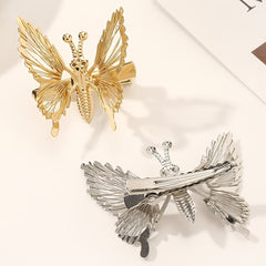 Golden Butterfly Hair Clips 3D Hair Barrettes Clamps Pins Claw Clips