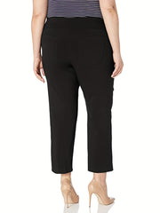  Solid Stretch Workwear Pants - Straight Leg