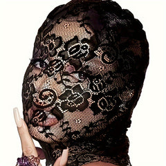 Lace Full Face Mask Second Skin Headpiece Halloween Elastane Head Cover Unisex