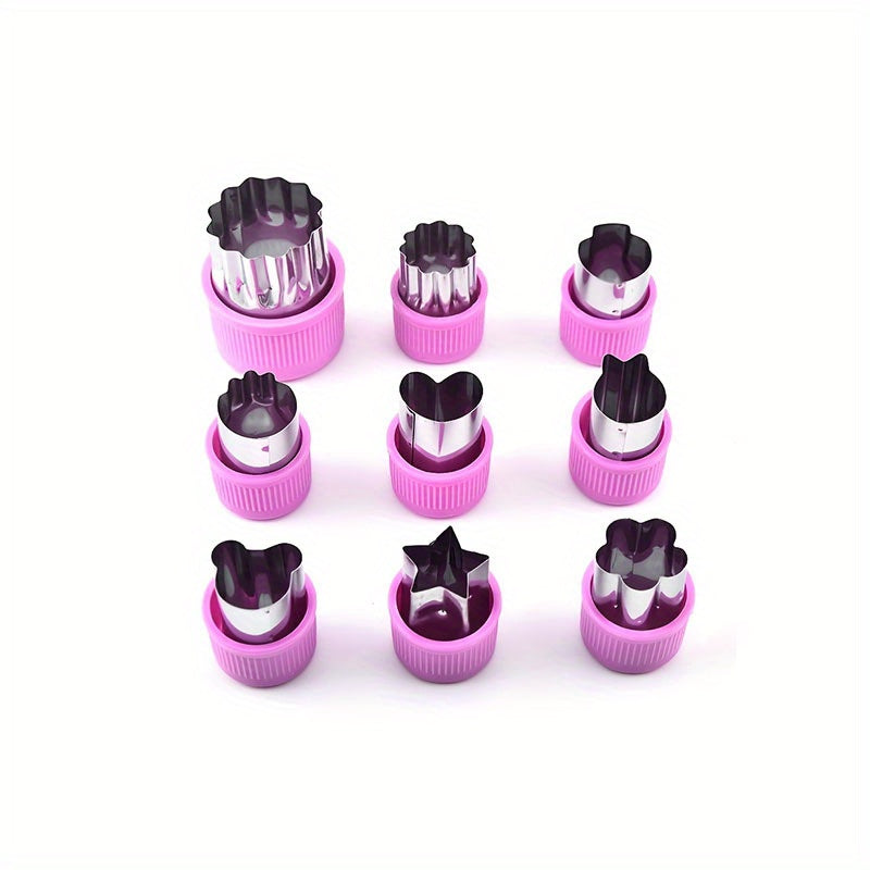 9Pcs Stainless Steel Bakery Tools for Sliced Biscuits, Food, Fruit