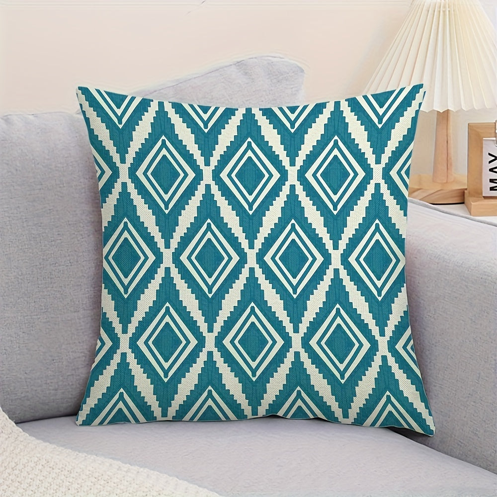 4pcs Geometric Linen Throw Pillow Covers Printed Throw Pillowcase