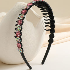 Teeth Comb Headband Crystal Beaded Hairband Non-Slip Headband