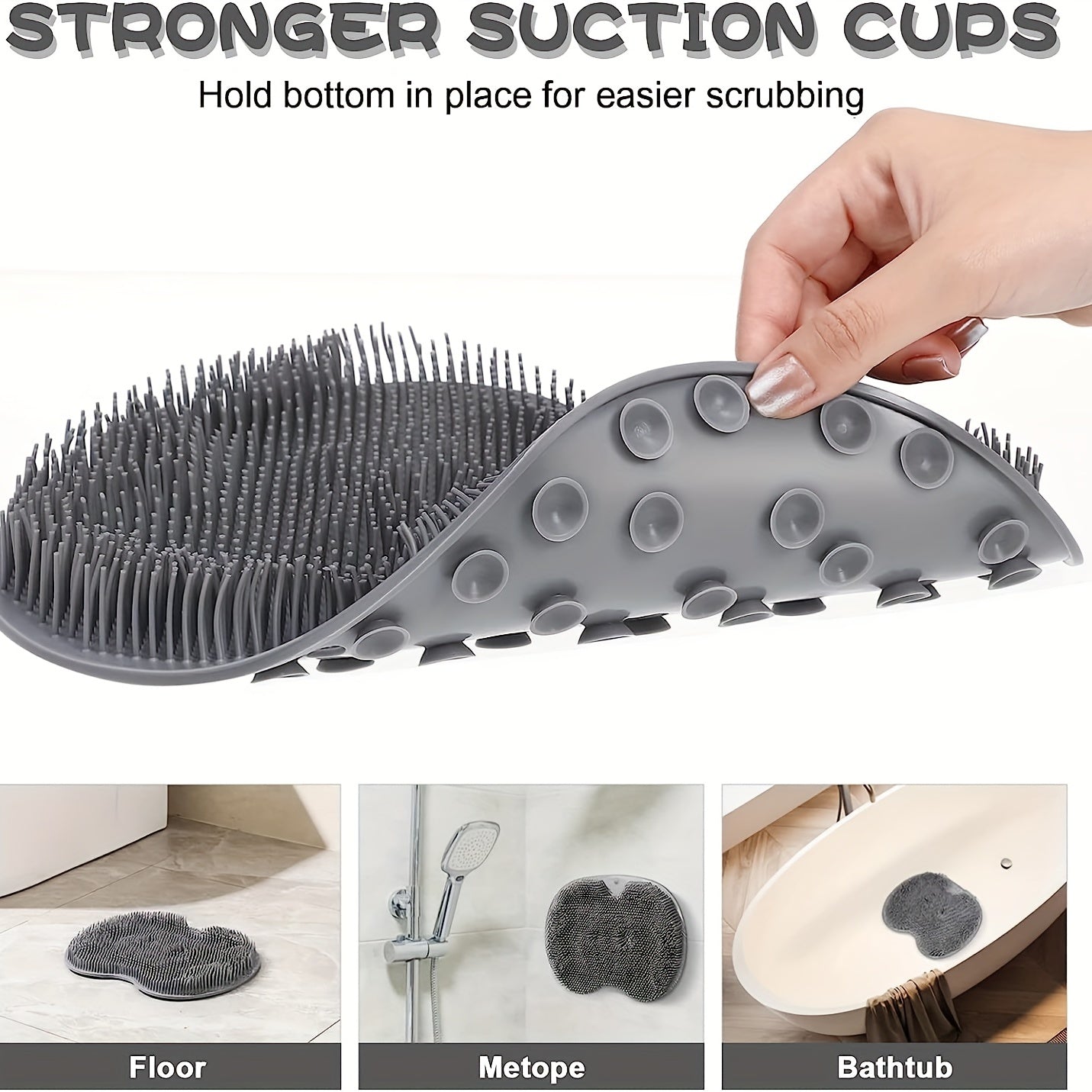 Silicone Shower Massage Brush for Men - Non Slip Exfoliating and Back Massage