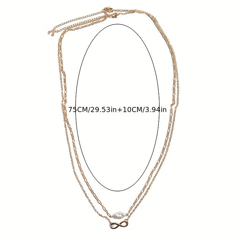 Faux Pearls Beads Thin Waist Chain Summer Beach Body Chain Accessories
