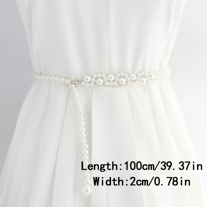 Faux Pearl Belt Waist Belt Female Dress Strap Wedding Chain Belt