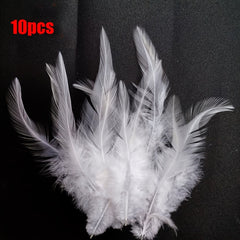 10pcs Artificial Chicken Feathers DIY Crafts Hats Bows Wall Decorations