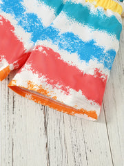 Boys Teen Casual Tank Top & Tie Dye Shorts Set for Summer