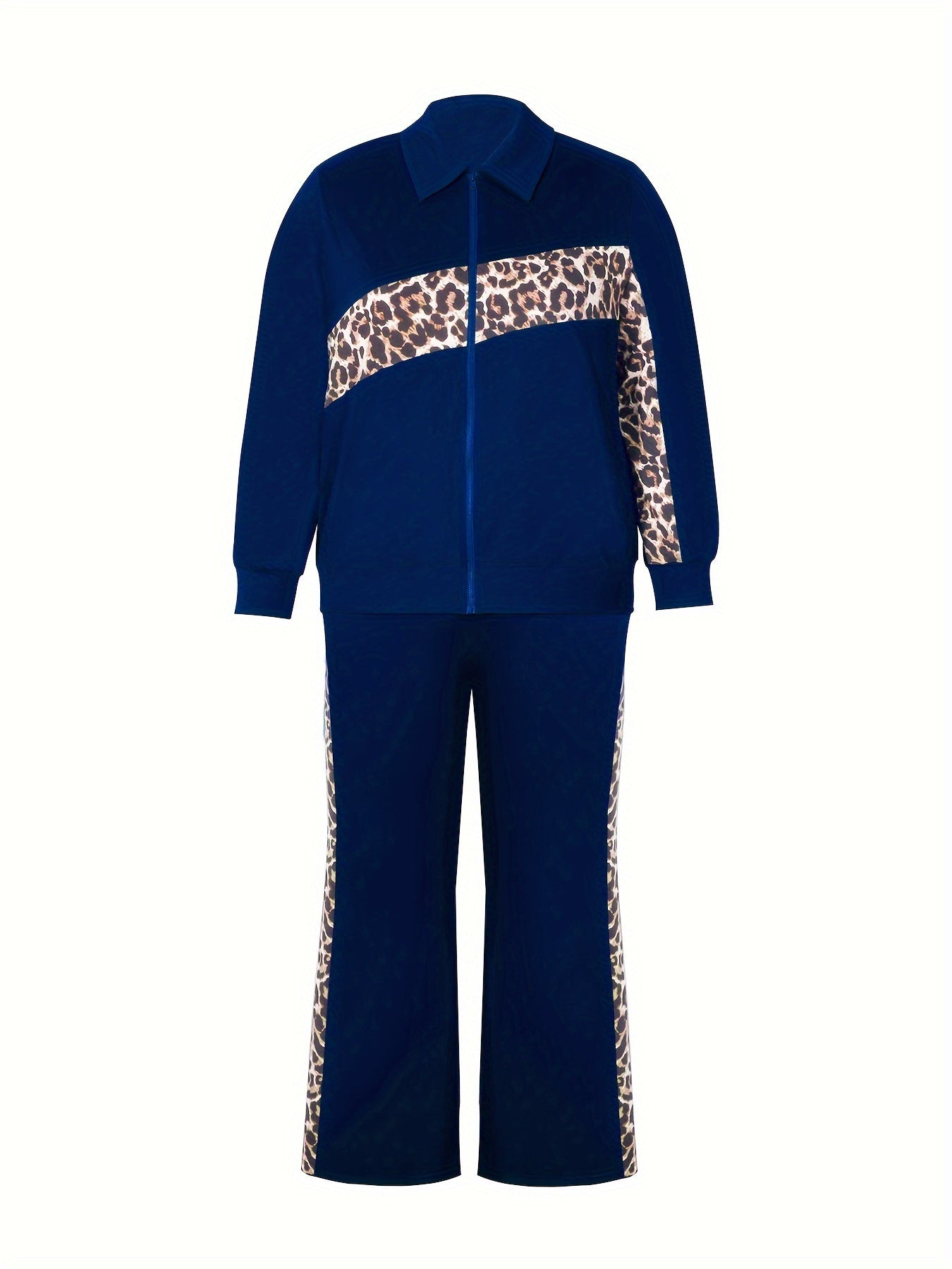  Leopard Print Coat & Pants Set