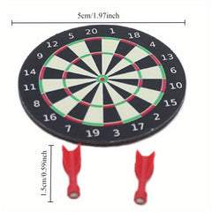 1:12 Scale Dartboard Model with Scoring Zones for Dollhouse Decor