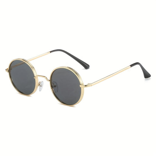 Round Metal Sunglasses for Women Men Anti Glare UV400