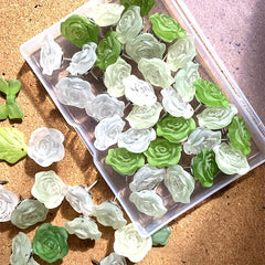 Baroque Frosted Resin Rose Flower Pattern Nails - 30pcs