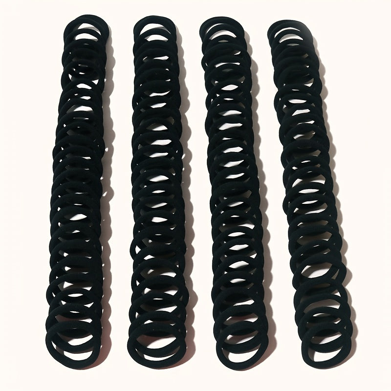 100pcs Solid Hair Tie Ponytail Holder Minimalist Hair Band