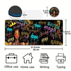 XL Mouse Pad 31.5x11.8" Non-Slip Rubber Keyboard Pad Coasters Set 3mm Thick