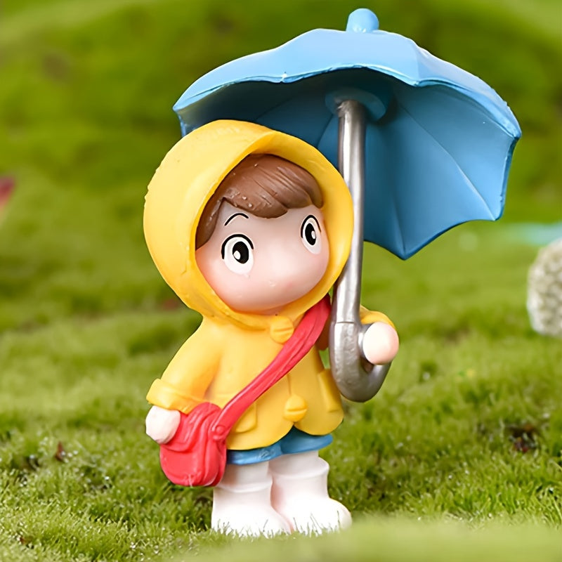Mini Parachute Girls Ornament for Fish Tank & Garden Decor