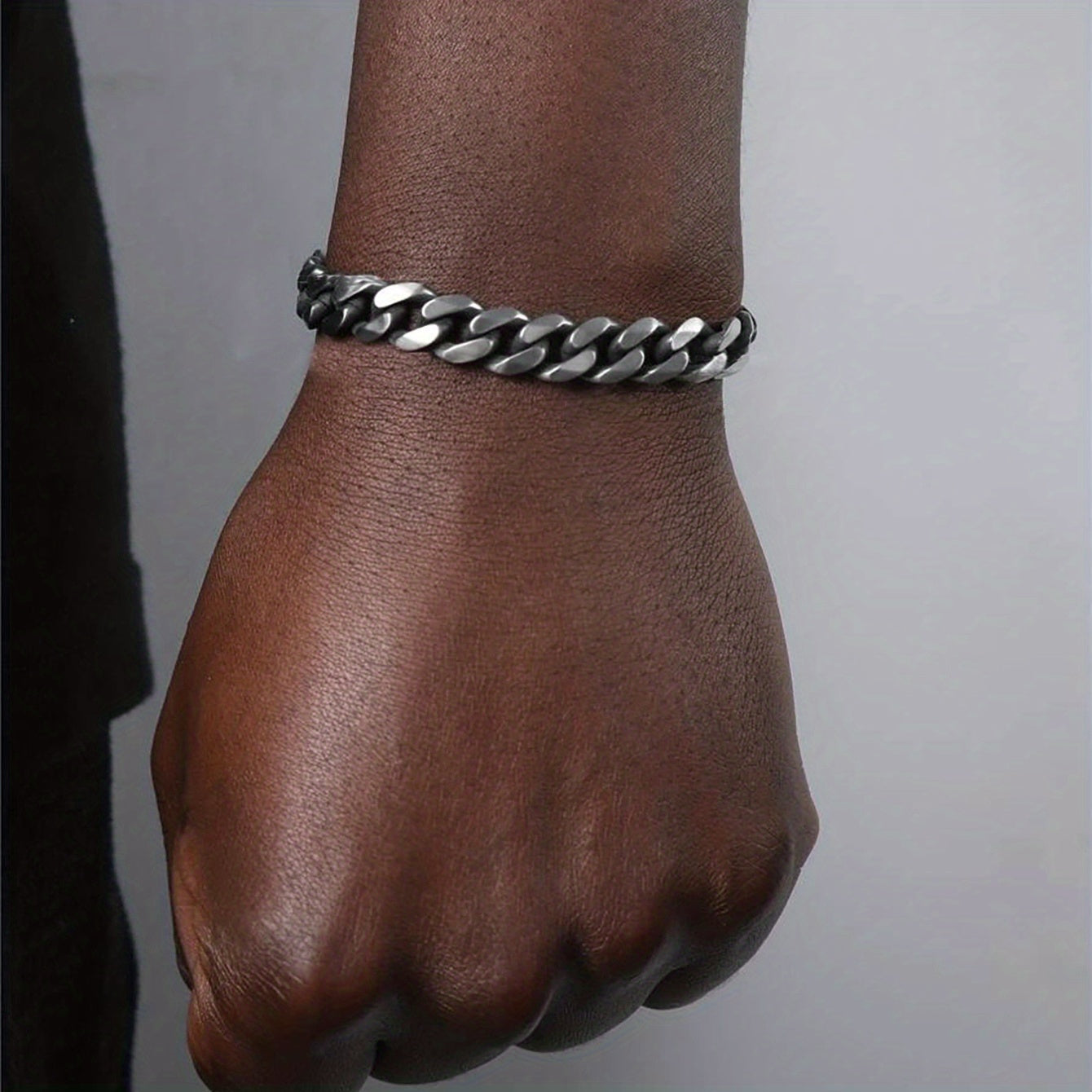 Stainless Steel Cuban Chain Bracelet Men's Hip hop High Street Accessories