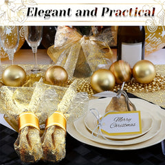 Sparkling Golden Table Runner for Weddings and Parties