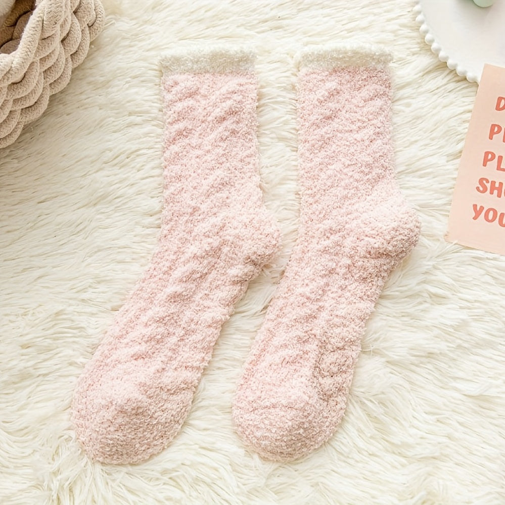 Fuzzy Floor Socks Warm Mid Tube Women's Stockings