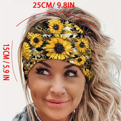 Sunflower Headband Boho Hair Band Sports Sweatband Hippie Style Hair Accessories