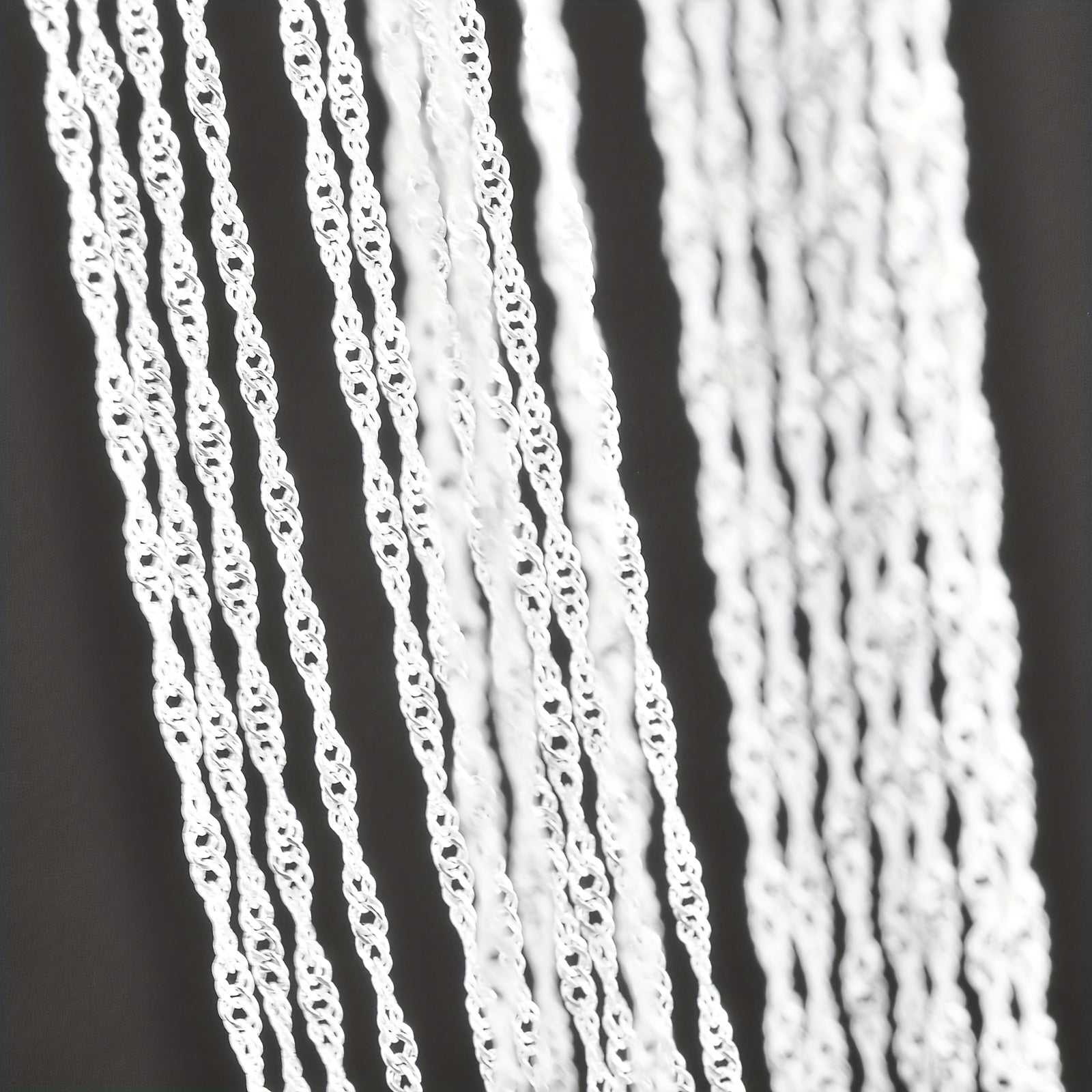 40cm Silver Plated Necklace Water Wave Chain