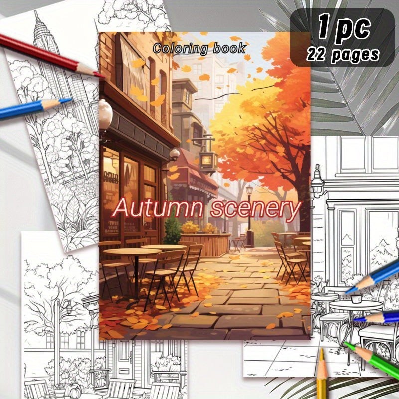 Autumn Landscape Coloring Book for Relaxation